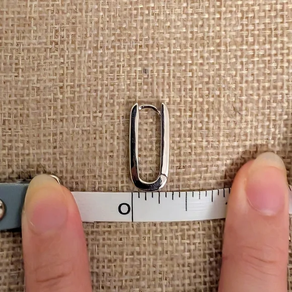 Aurate Silver Hoop Earrings - Picture 3 of 4